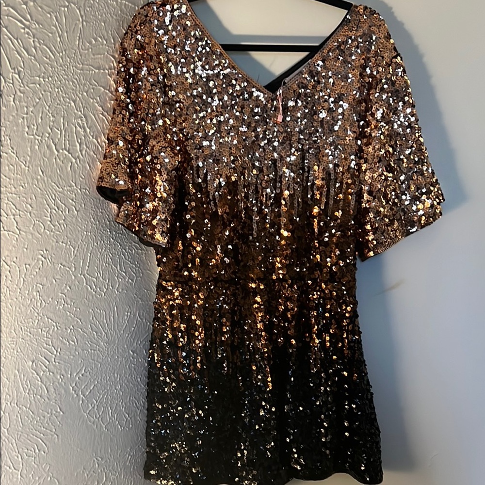 Sequin Black and Gold Dress